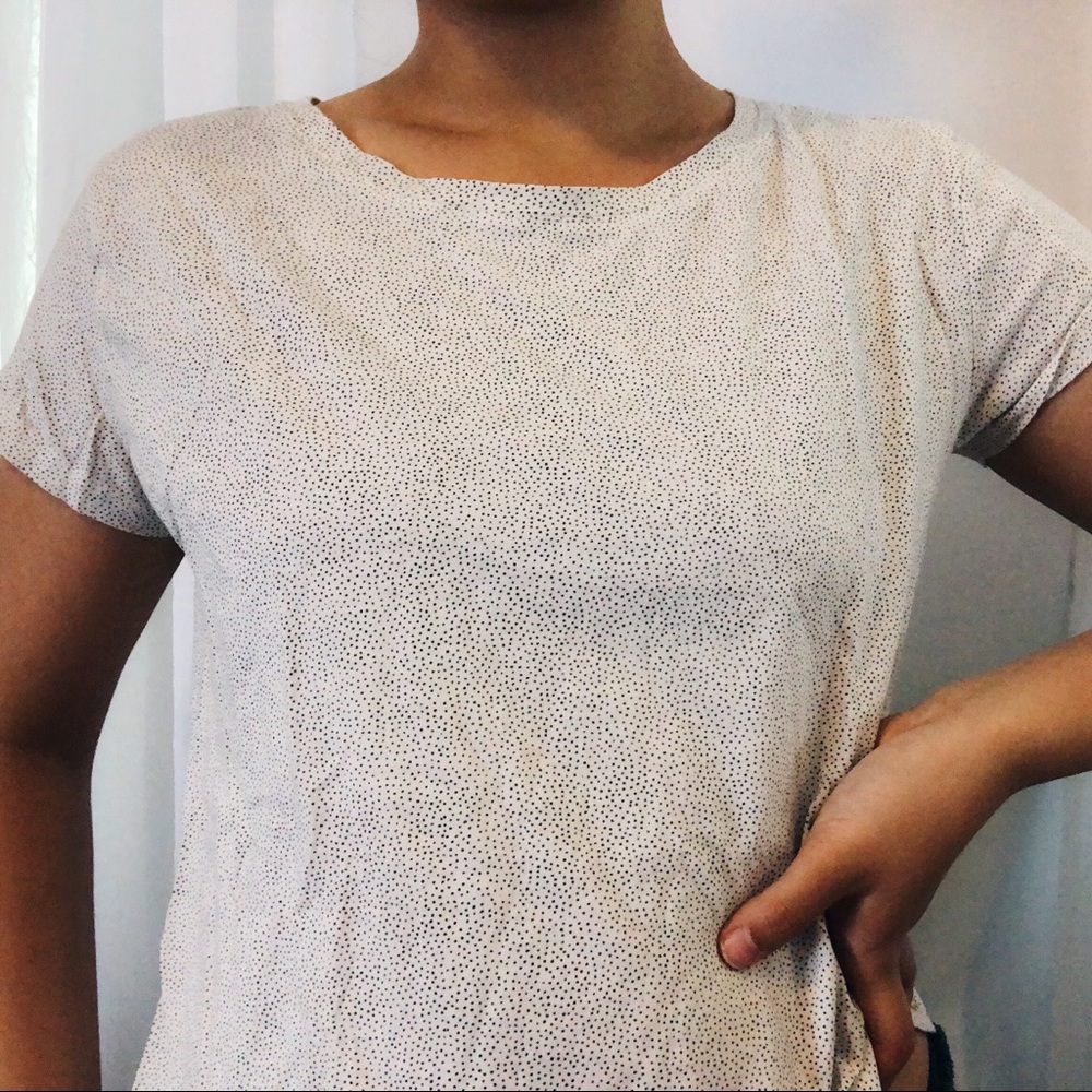 H&M Black and White Dotted Short Sleeve T Shirt